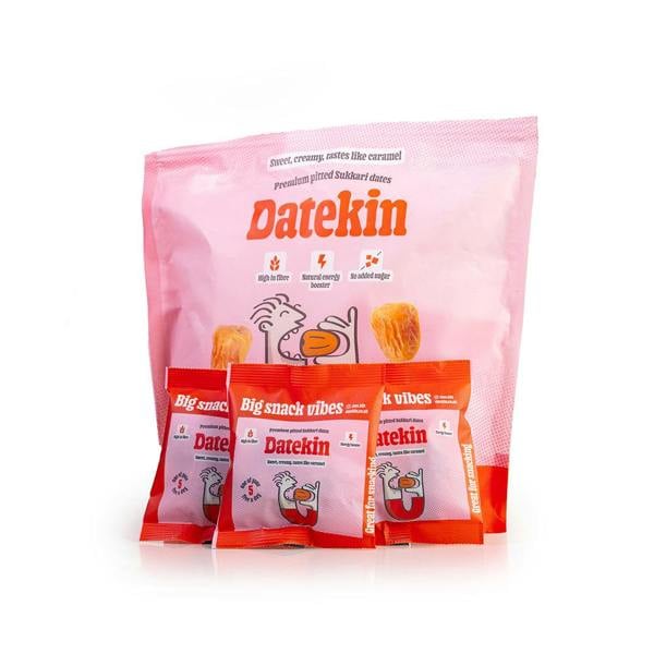 Datekin Sukkari Dates Family Bag (12 x 30g Packs) – Premium Soft Golden Dates | Healthy on-the-go Snacks | 100% Natural Superfood
