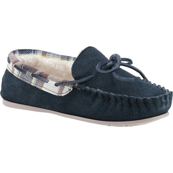 Cotswold Womens/Ladies Kilkenny Classic Fur Lined Moccasin Slippers - Navy