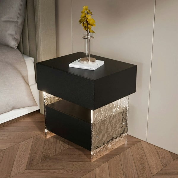 Rit Concept Ibarra Bedside Table With Storage & Light Strip