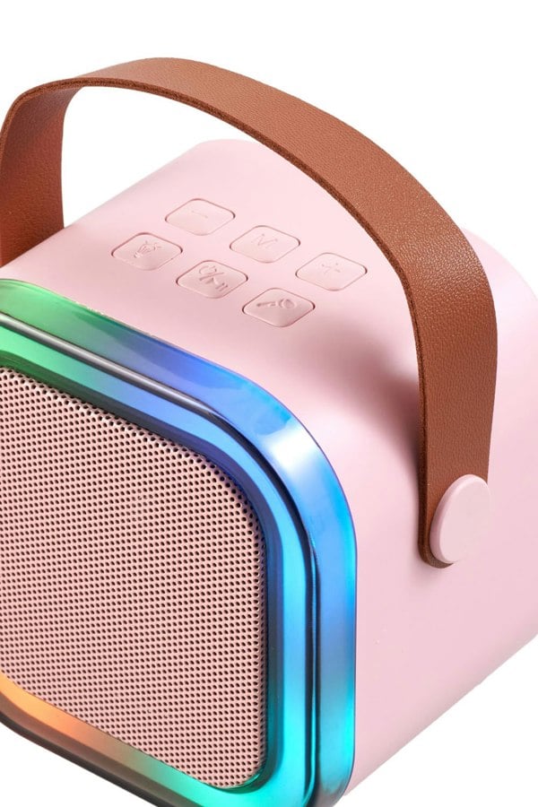 Living and Home Portable Karaoke Machine with Wireless Microphones and RGB Lights