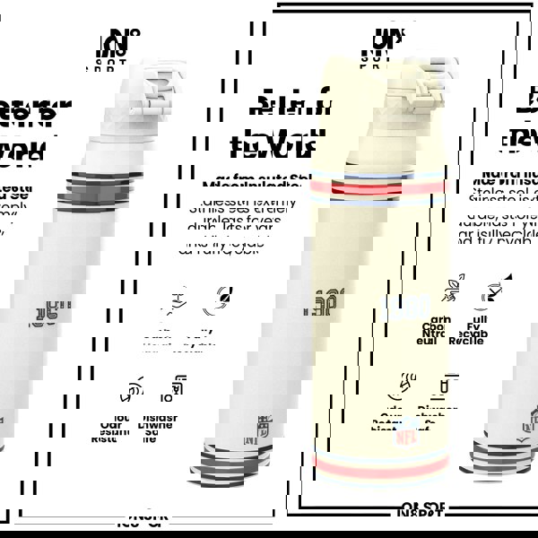 ION8 NFL x ION8 Insulated Steel Water Bottle, NFL Patriots, 750ml (24oz)