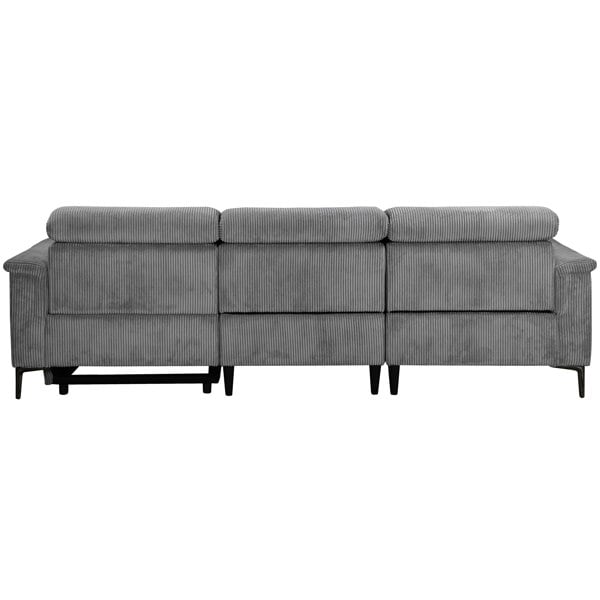 Dorel Home Lund 3‑Seater Electric Recliner Sofa (Grey Corduroy)