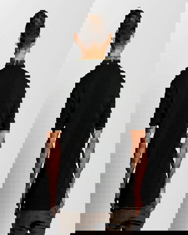 Lyle & Scott Tartan Collar Mens Polo Shirt - Z865 Jet Black | CHO | Designer Mens Short Sleeve Polo Shirts