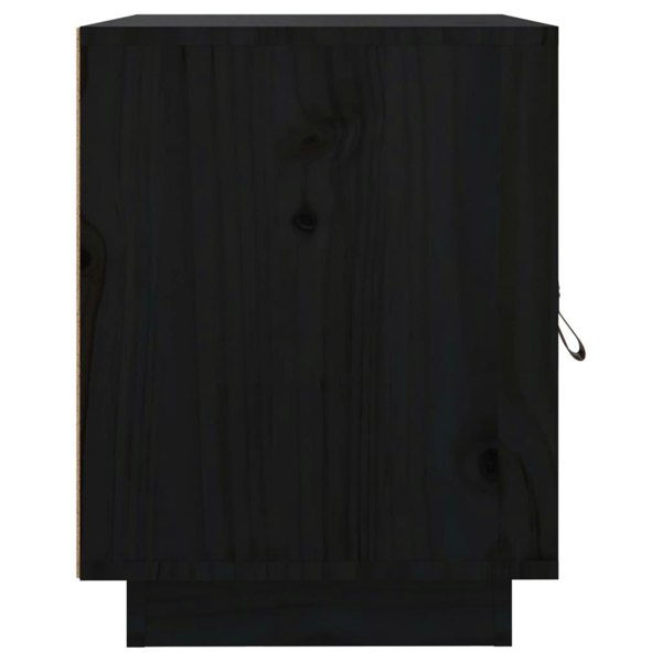 Berkfield Bedside Cabinet Black 40x34x45 cm Solid Wood Pine