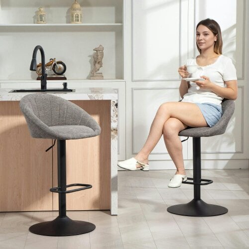 Wyld Haus Relodi Lifa Set Of 2 Grey Upholstered Relaxed Tub Style Bar Chairs