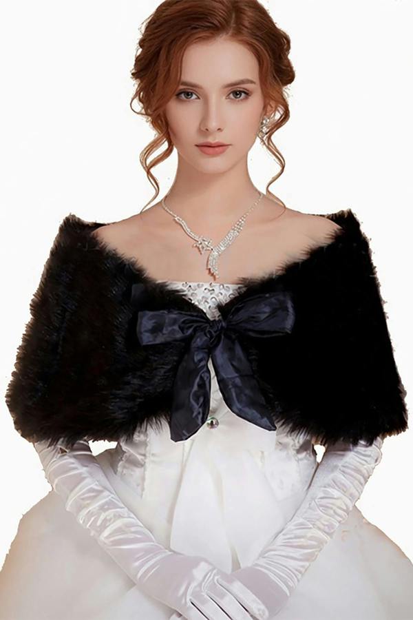 Bridal Faux Fur Bolero Shawl Shrug