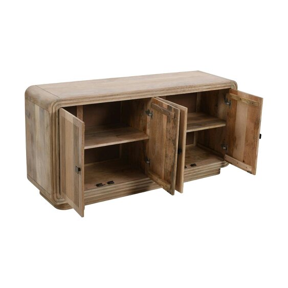 Wyld Haus Arizona Carved Natural Mango Wood 4 Door Sideboard