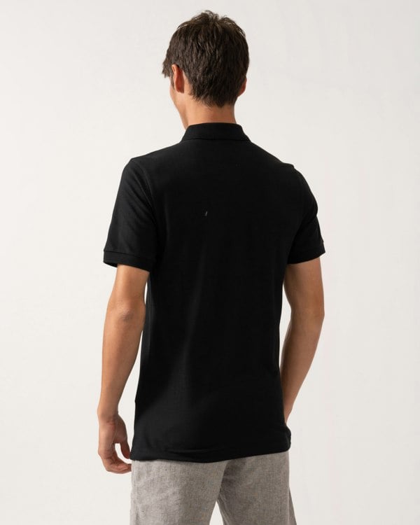 BOSS Orange Passenger Mens Stretch-Cotton Slim-Fit Polo Shirt with Logo Patch NOS - Black 001