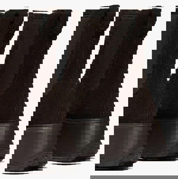 FitFlop F-MODE STITCH WARM SUEDE Ladies Chelsea Boots Chocolate Brown