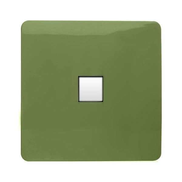 Trendi Switch 1 Gang Cat 3 Telephone Slave Socket in Moss Green