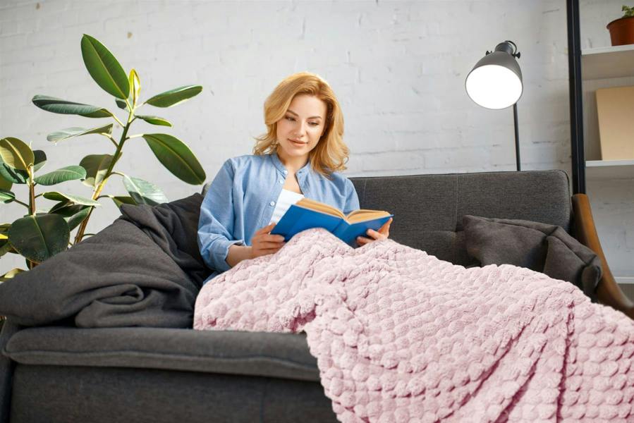 Lush Faux Rabbit Fur Blush Throw 127x152cm