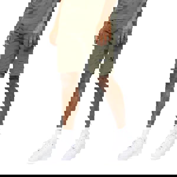 Crosshatch Mens Utilate Elasticated Waist Cargo Shorts - Thyme - 