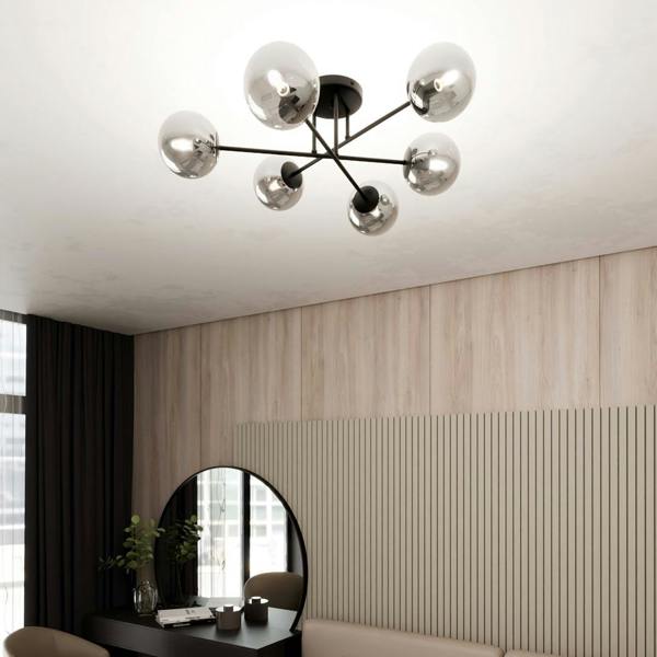 Emibig ROMA Ceiling lamp  6 x E14 Black with Graphite Shade