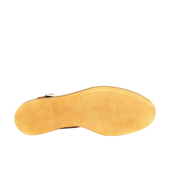 Embassy London Sandy - Burgundy Signature - Women's fishermen flat leather sandal with covered heel