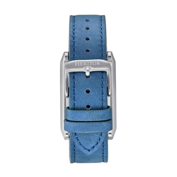 Heritor Automatic Esteban Leather Band Watch - Silver/Blue - HERHS4204