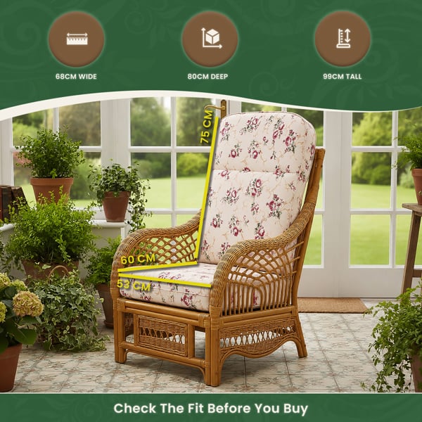 The Garden Marketplace Portofino Cane Single Chair