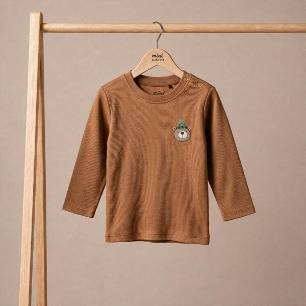 Mini Cuddles Animal-Print T-shirt (Cream & Brown), 3 Pack
