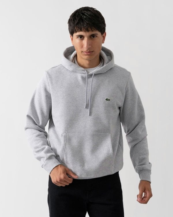 Lacoste Mens Fleece Hoodie - Silver Chine CCA
