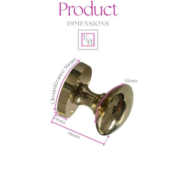 EDH Door Hardware Brass Door Knob Modern Round Rose Door Knob Brass Door Handles 4 Pairs