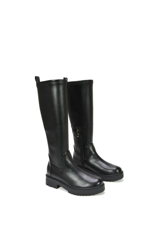 XY LONDON Chunky Sole Knee High Leg Stretch Boots