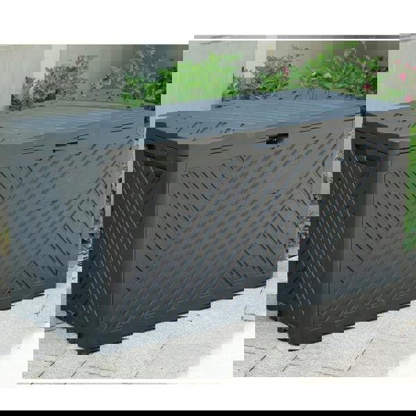 Gr8 Garden Anthracite 280L Plastic Storage Box Garden Outdoor Shed Utility Cushion Chest