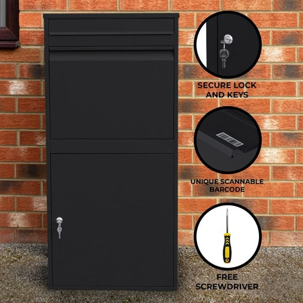 Monstershop Anti-Theft Parcel Post Box XL - Black