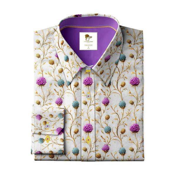 Claudio Lugli Highland Thistles Print Shirt