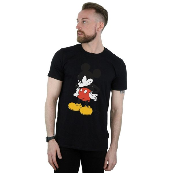 Disney Mens Mickey Mouse Angry Look Down T-Shirt - Black