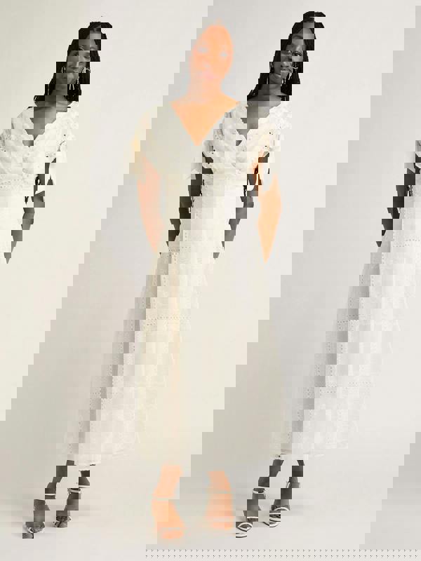 GWD Petula Embroidered White Midi Dress