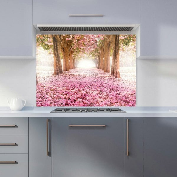 Warren Reed - Designer Pink Flower Tree Tunnel Kitchen Splashback