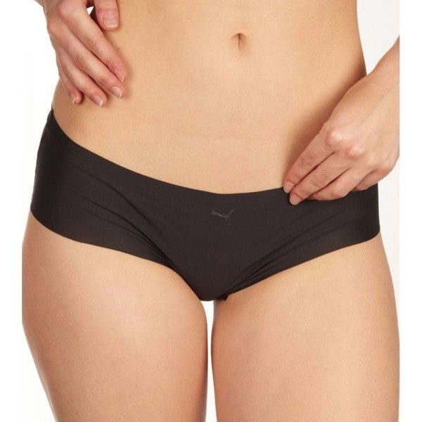 Puma 2-Pack Microfibre Seamless Mid-Rise Hipster Briefs, Black