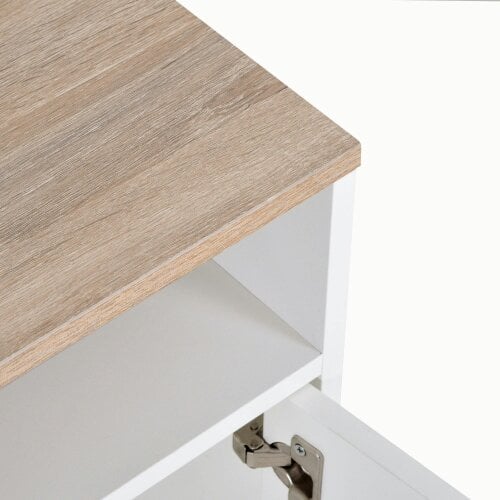 Wyld Haus Tadori 105cm Vile Wooden White Modern TV Console 2 Doors and Open Shelves