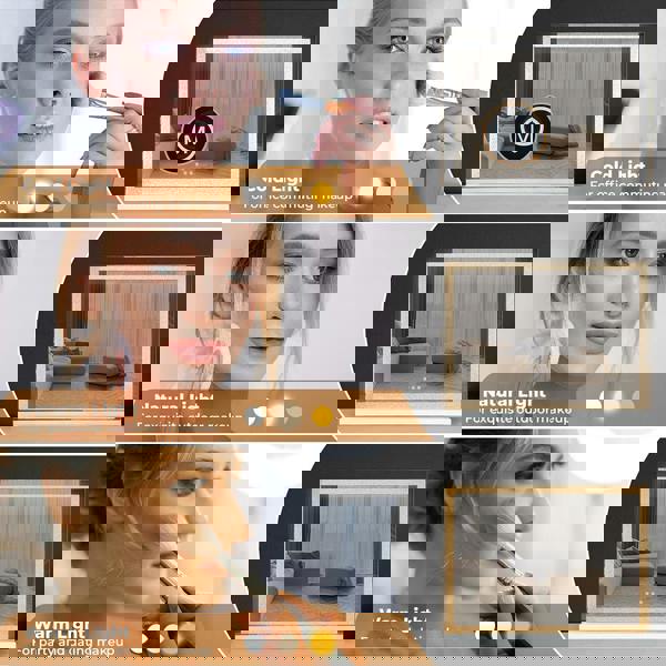 Emitto Tabletop Touch Crystal Vanity Mirror Makeup USB LED Medium 58x48cm