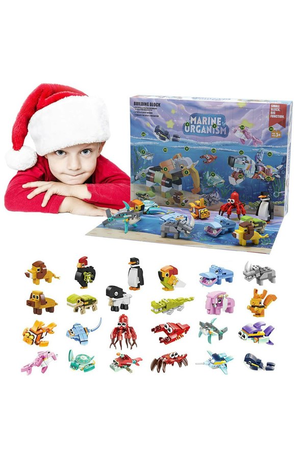 Living and Home Christmas Advent Calendar 24Pcs Children's Block Playset