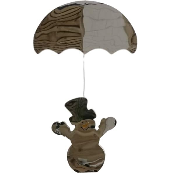 Samuel Alexander 60cm Infinity Light up Hanging Parachute Snowman Christmas Decoration with Multi-Coloured LEDs