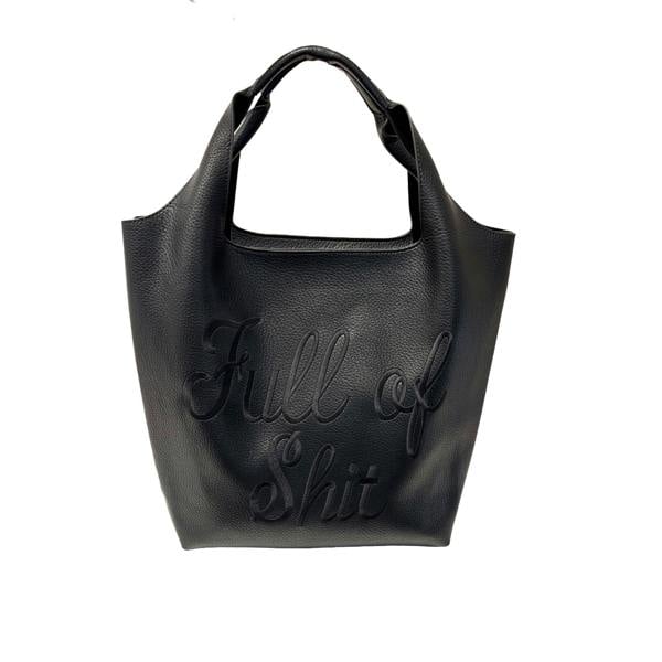 Lilly Loves Subtle Full of Shit Black Bucket Bag