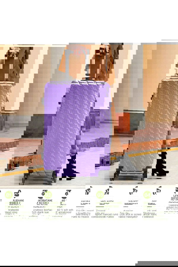 Living and Home Lightweight Hardside Travel Suitcase with Spinner Wheels, 28" Purple