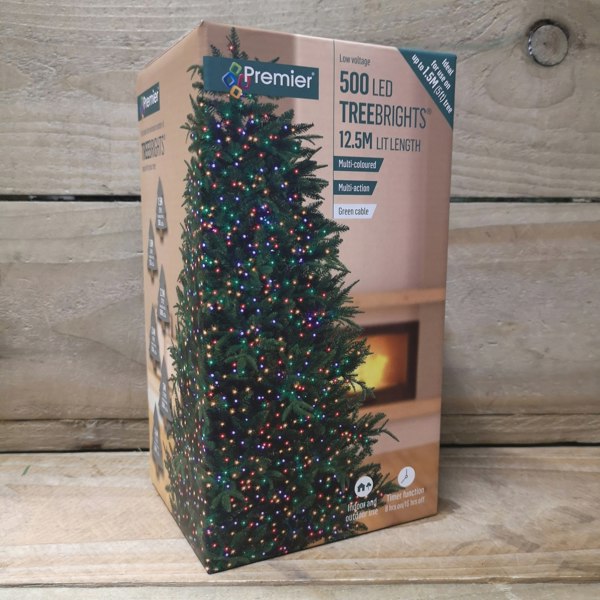 Samuel Alexander 500 LED 12.5m  Indoor Outdoor Christmas Multi Function Mains Operated String Lights with Timer in Multicoloured