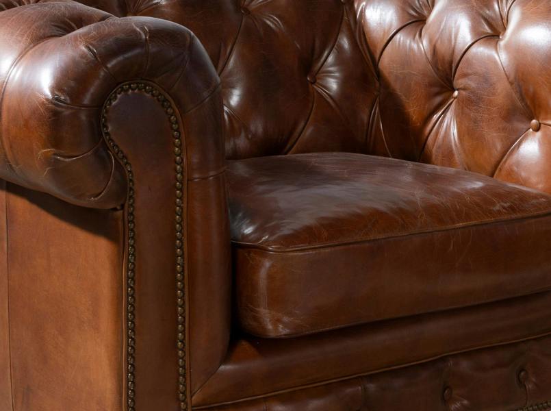Angel Cerdá Cognac brown leather Chester armchair 5167