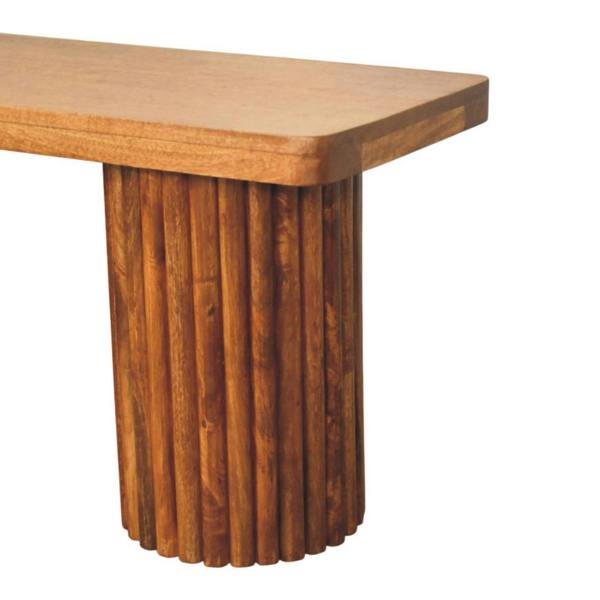 Artisan Furniture Solid Wood Astoria Fluted Bench, Brown
