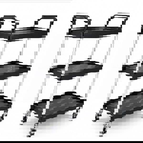 Levede Tool Trolley 3 Tier Rolling Storage Cart Multi-functional Workplace Black
