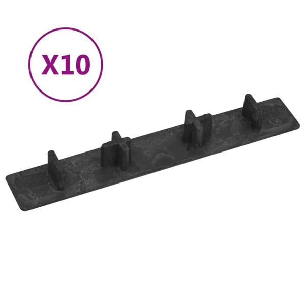 Berkfield Decking End Caps 10 pcs Black Plastic
