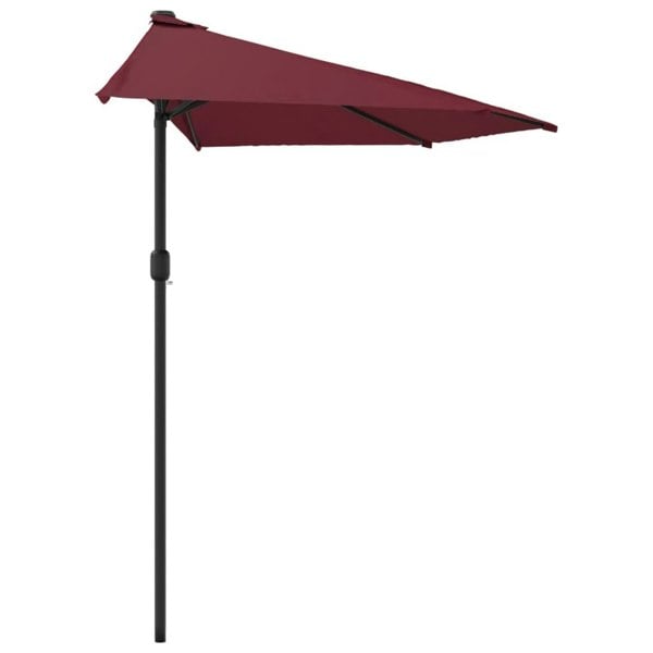Berkfield Balcony Parasol with Aluminium Pole Bordeaux Red 300x155x223 cm Half