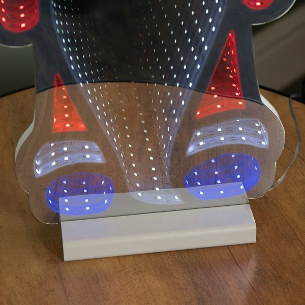Samuel Alexander 40cm Light up Standing Gnome Christmas Infinity Decoration on Wooden Base with LEDs