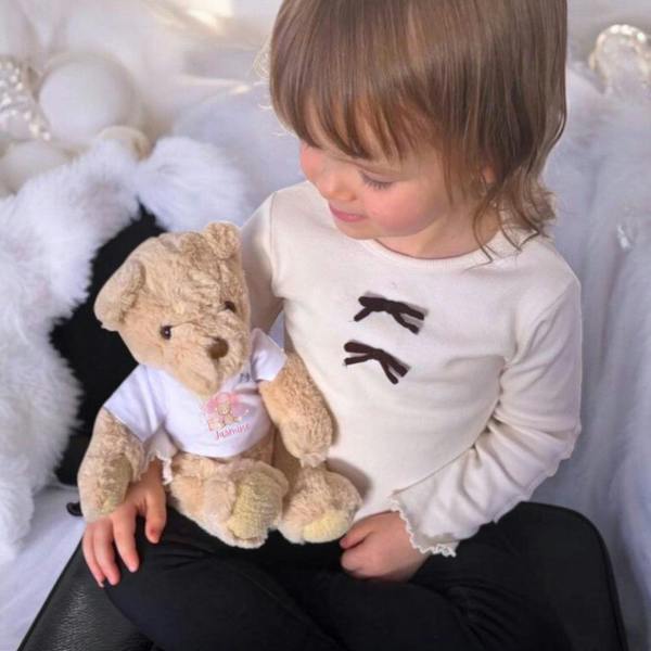 Personalised Green Christening Baby Gift Box - Teddy & Vest