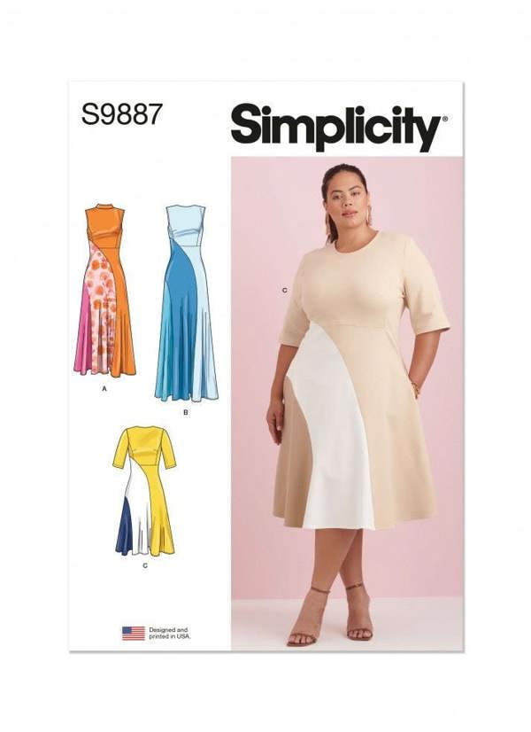 Simplicity Sewing Pattern 9887, Dresses for Women, W2 (20W-22W-24W-26W-28W) - Intermediate