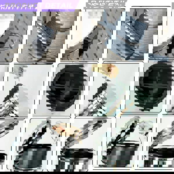 Gr8 Home 30 Litre Foot Pedal Bin Stainless Steel Metal Waste Rubbish Lid Kitchen Garbage