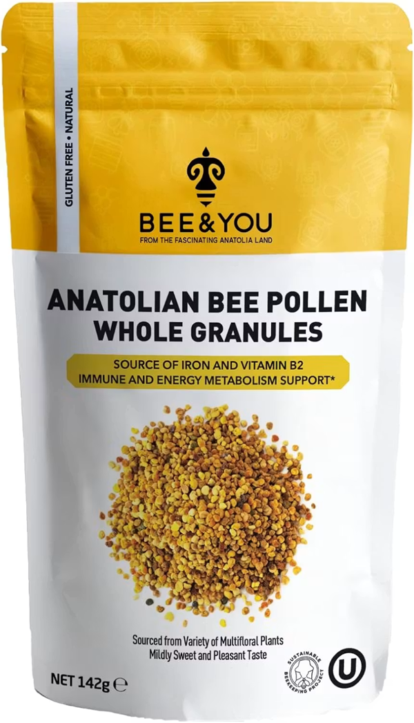 BEE&YOU Natural Bee Pollen Granules-Wildcrafted, 5 oz