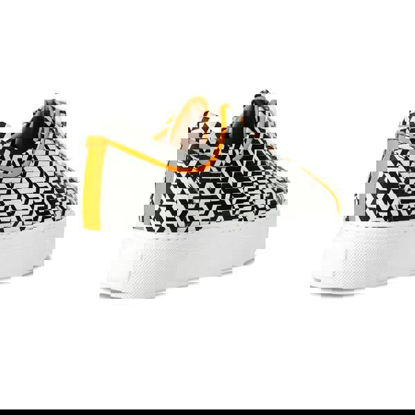 Embassy London Camila - Orange & Hexa Print - Women’s Chunky Leather Platform Trainer