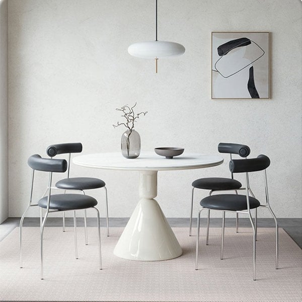 Elmer Round Dining Table, White Top-Rit Concept-Rit Concept